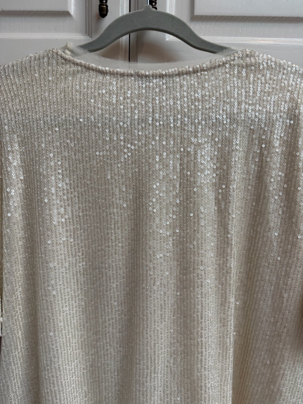 Evereve Cora Sequin Tee in Ivory Cream Size Large - Picture 6 of 9